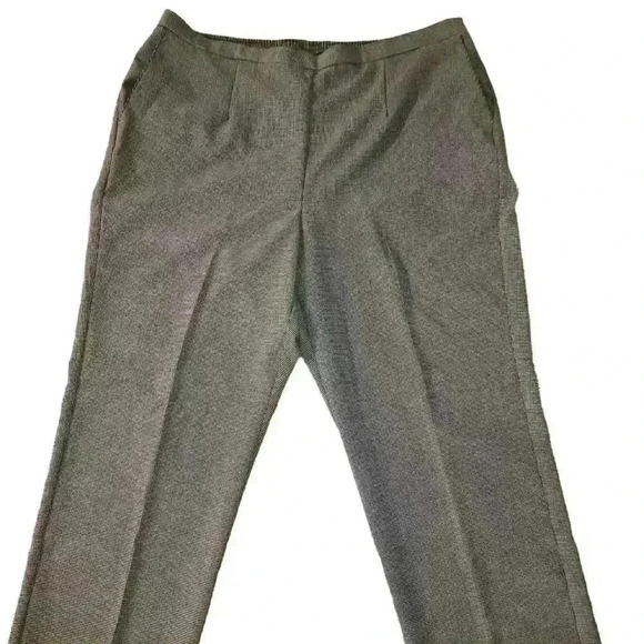 ALFRED DUNNER black & white Pull on ankle length pants  Elastic size 24W Exc Con - Picture 1 of 8